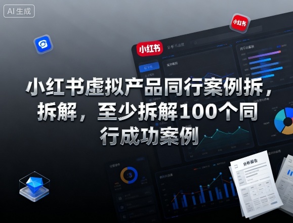 小红书虚拟产品同行案例拆解，至少拆解100个同行成功案例(完结)-kaixinyz