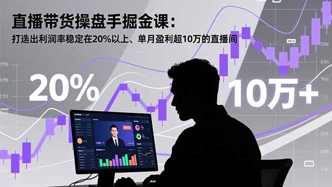 直播带货操盘手掘金课：打造出利润率稳定在20%以上、单月盈利超10万的直播间-kaixinyz