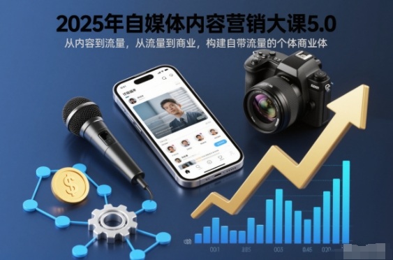 2025年自媒体内容营销大课5.0，从内容到流量，从流量到商业，构建自带流量的个体商业体-kaixinyz
