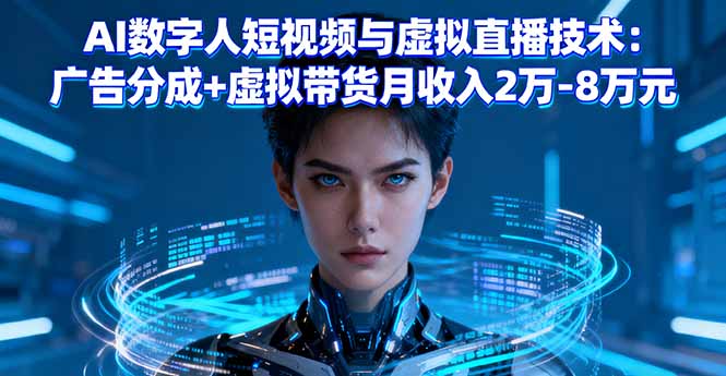 AI数字人短视频与虚拟直播技术：广告分成+虚拟带货月收入2万-8万元-kaixinyz