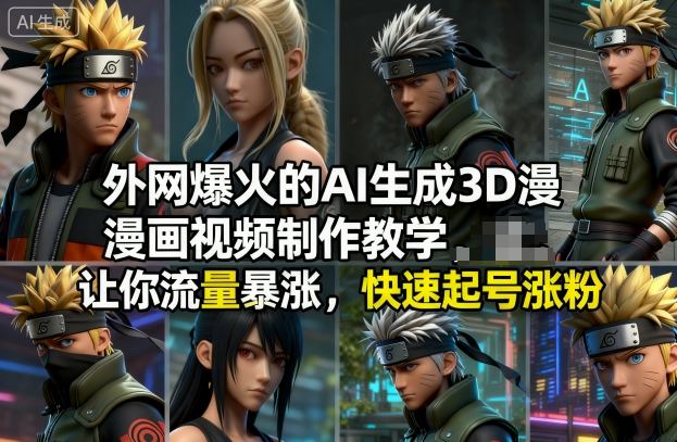 外网爆火的AI生成3D漫画视频制作教学，让你流量暴涨，快速起号涨粉！-kaixinyz