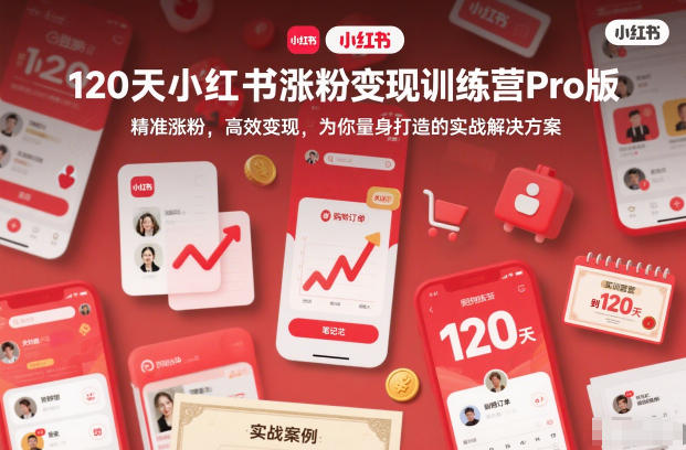 120天小红书涨粉变现训练营Pro版，​精准涨粉，高效变现​，为你量身打造的实战解决方案-kaixinyz