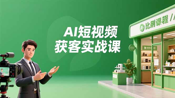 AI短视频获客实战课，数字人创作、实体行业应用、精准引流，30天获取客源月入6万+-kaixinyz