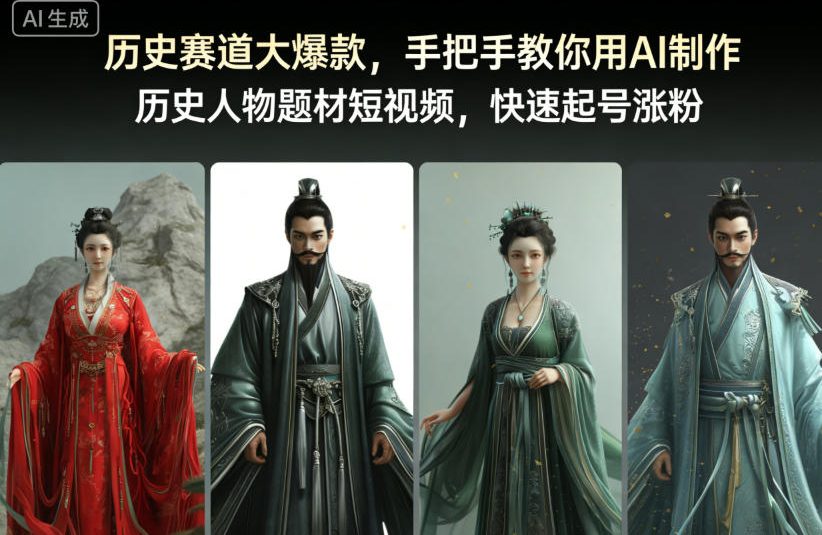 历史赛道大爆款，手把手教你用AI制作历史人物题材短视频，快速起号涨粉-kaixinyz