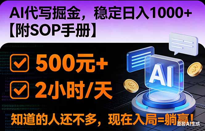 2026风口项目,AI代写掘金，稳定日入1000+，掌握核心技能【附SOP手册】-kaixinyz