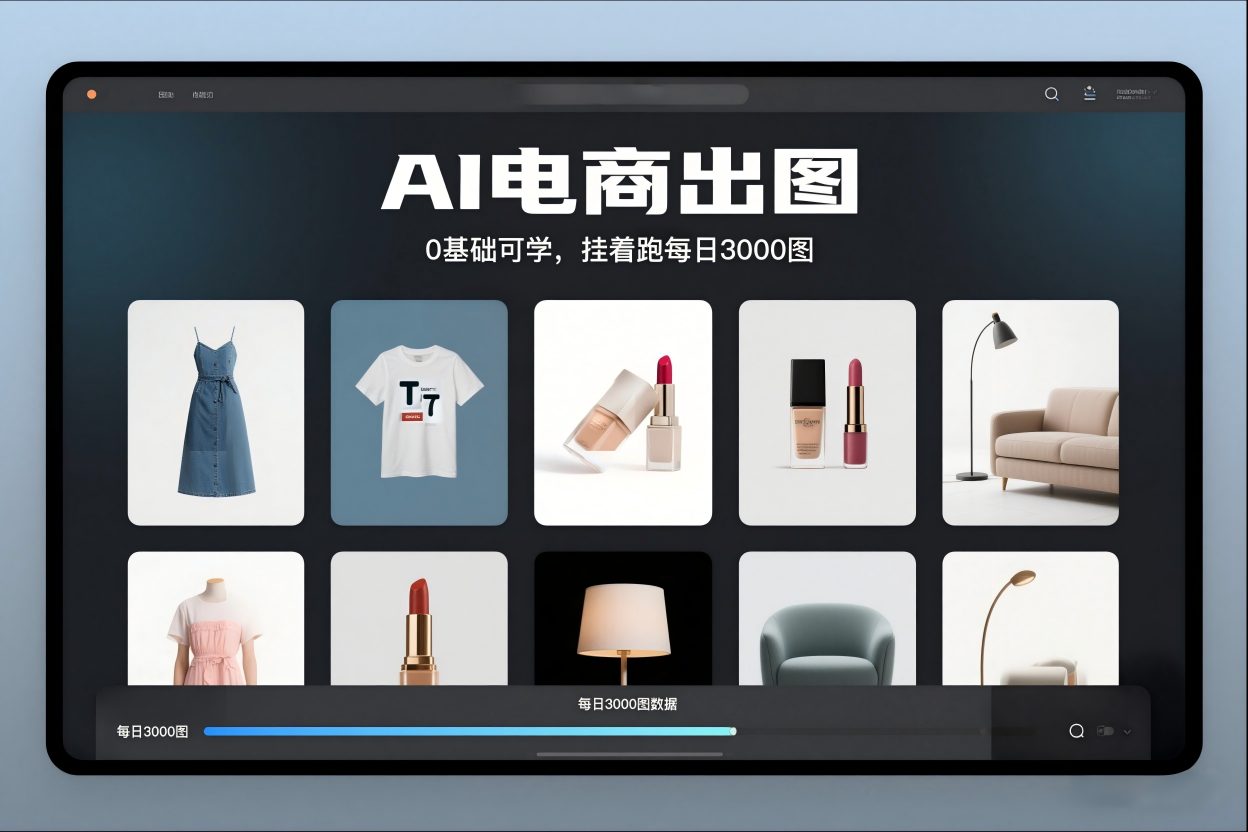 AI电商出图,0基础可学,挂着跑每日3000图-kaixinyz