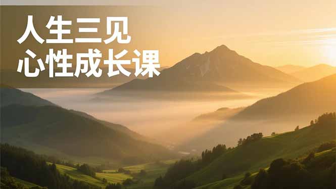 人生三见心性成长课，见天地众生自己，搞透人性安顿身心，活出清晰自我，内在富足无价-kaixinyz
