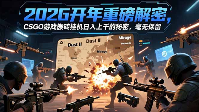 2026开年重磅解密，CSGO游戏搬砖挂机日入上千的秘密，毫无保留-kaixinyz