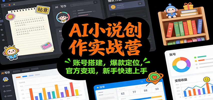 AI小说创作实战营：账号搭建，爆款定位，官方变现，新手快速上手-kaixinyz