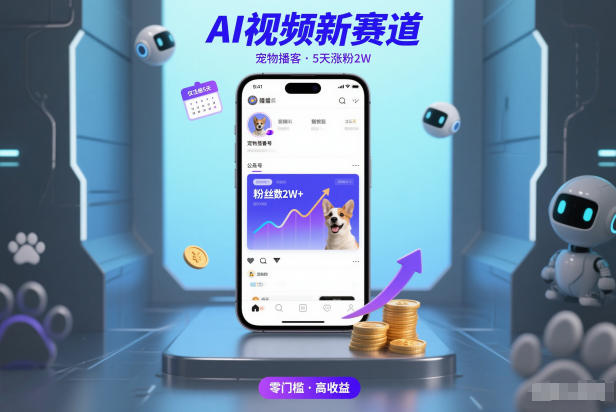 AI视频新赛道，宠物播客仅注册5天涨粉2W，收益非常可观-kaixinyz
