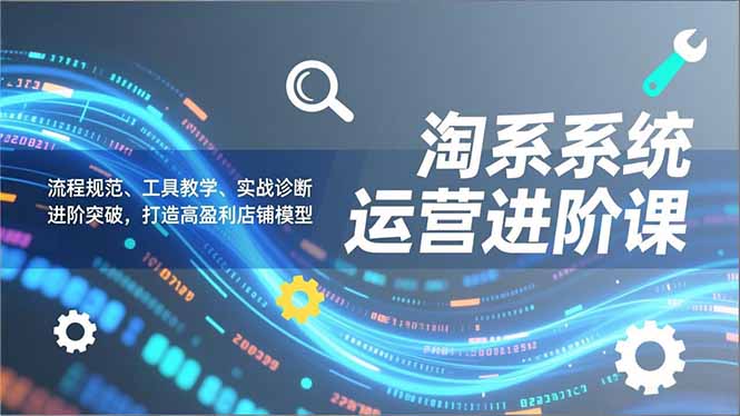 淘系系统运营进阶课2.0，流程规范、工具教学、实战诊断，进阶突破，打造高盈利店铺模型-kaixinyz
