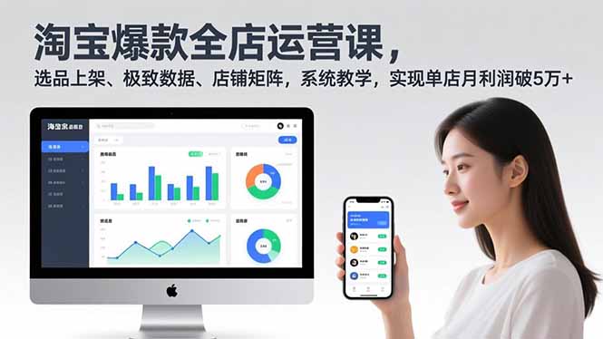 淘宝爆款全店运营课2.0，选品上架、极致数据、店铺矩阵，系统教学，实现单店月利润破5万+-kaixinyz