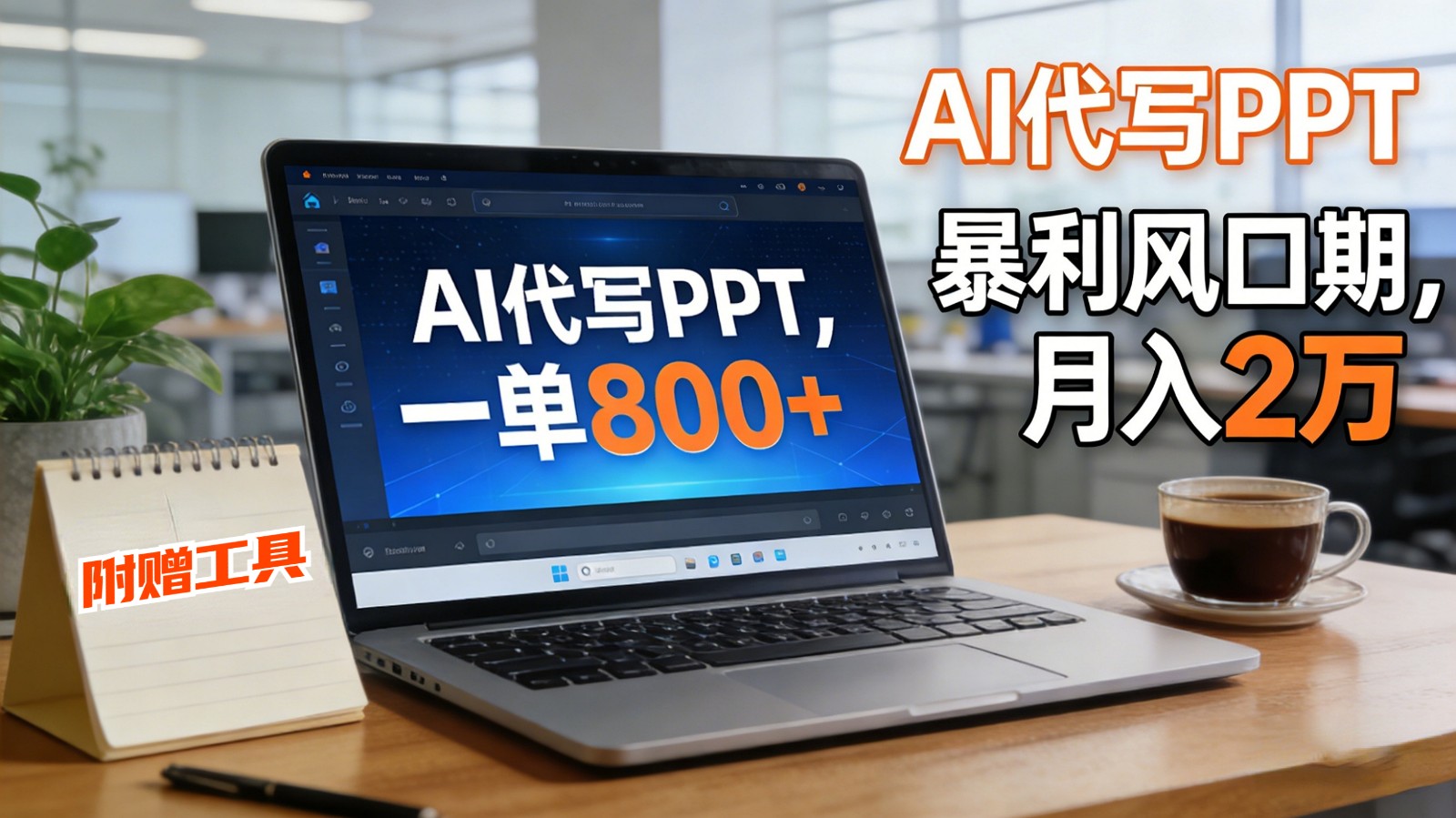 AI 代写做 PPT！一单狂赚 800+，风口期月入 2 万(工具 + 提示词直接送)-kaixinyz