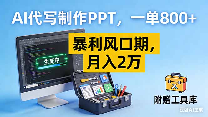 AI代写制作PPT，一单800+， 暴利风口期，月入2万【附工具】-kaixinyz