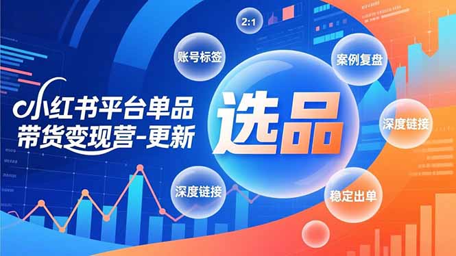 小红书平台单品带货变现营-更新，极致选品、账号标签、案例复盘，深度链接，快速启动稳定出单-kaixinyz