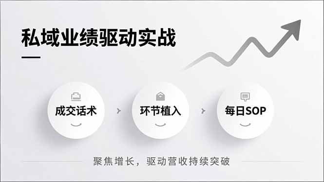 私域业绩驱动实战，成交话术、环节植入、每日SOP，聚焦增长，驱动营收持续突破-kaixinyz