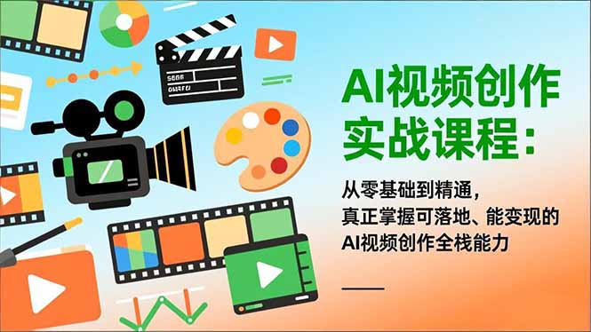 AI视频创作实战课程：从零基础到精通，真正掌握可落地、能变现的AI视频创作全栈能力-kaixinyz