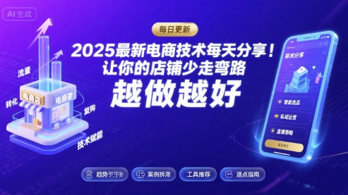 2025最新电商技术每天分享，让你的店铺少走弯路，越做越好(更新11月)-kaixinyz