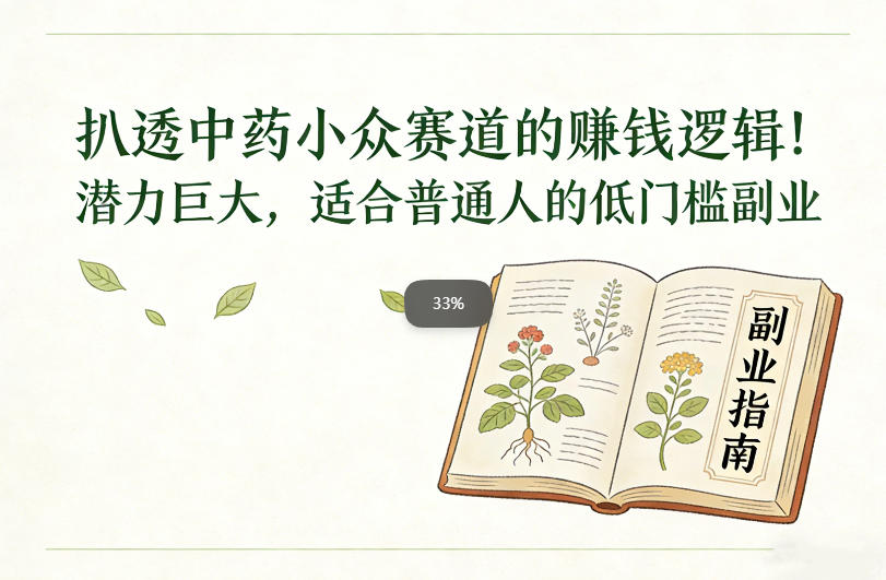 扒透中药小众赛道的賺米逻辑，潜力巨大，适合普通人的低门槛副业-kaixinyz