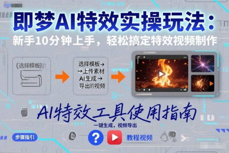 即梦AI特效实操玩法：新手10分钟上手，轻松搞定特效视频制作-kaixinyz