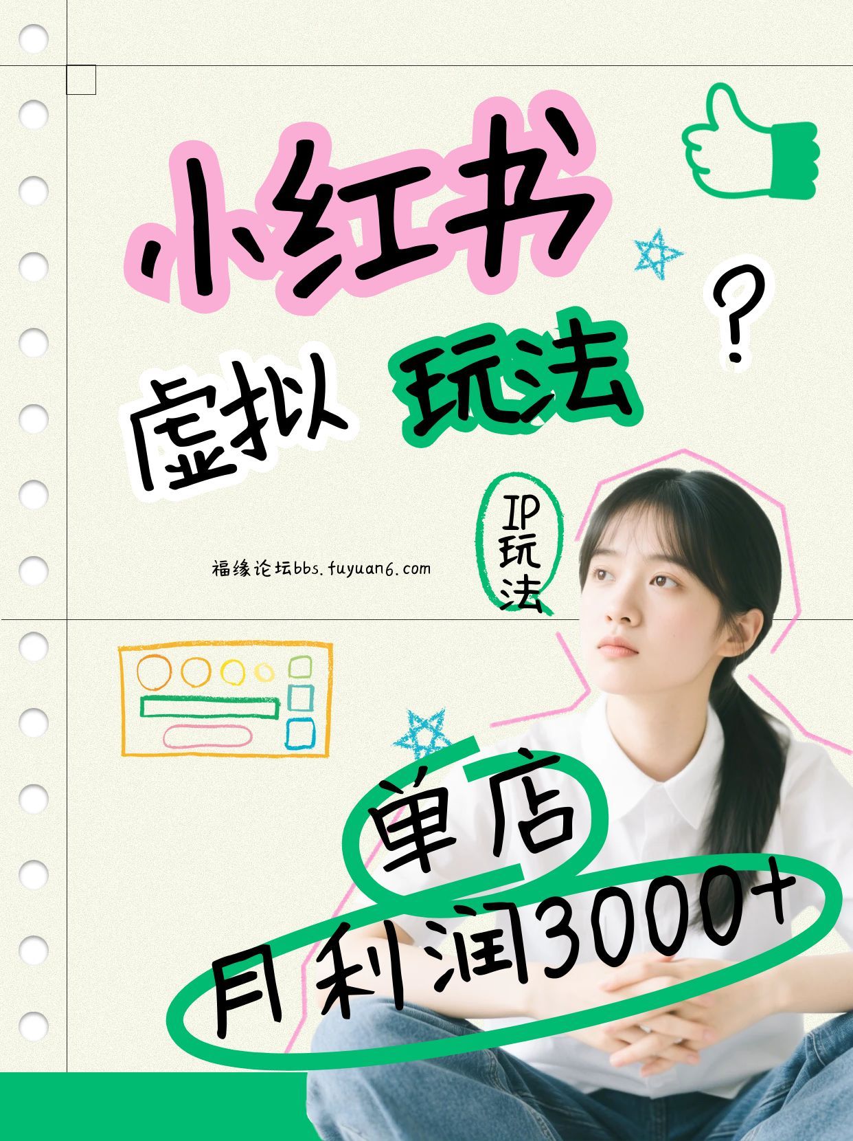 小红书虚拟玩法(铺货流和单品玩法)，单店月利润3000+，IP打法+原创商品(0违规)-kaixinyz