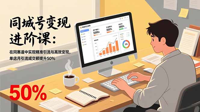 同城号变现进阶课：在同城赛道中实现精准引流与高效变现，单店月引流成交额提升50%-kaixinyz