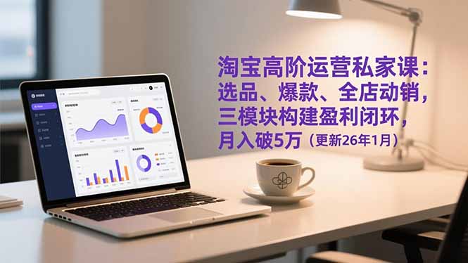 淘宝高阶运营私家课：选品、爆款、全店动销，三模块构建盈利闭环，月入破5万(更新26年1月-kaixinyz