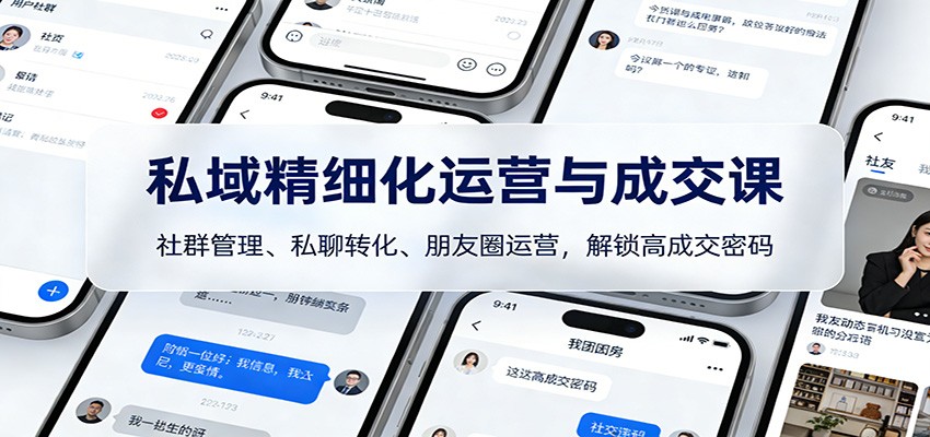 私域精细化运营与成交课：社群管理、私聊转化、朋友圈运营，解锁高成交密码-kaixinyz