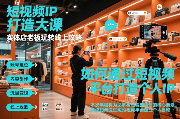 短视频ip打造大课，实体店老板玩转线上攻略-kaixinyz