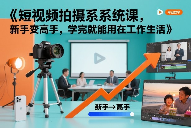 短视频拍摄系统课，新手变高手，学完就能用在工作生活-kaixinyz